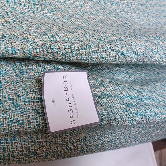 Sag Harbor Skirt Sz 6, teal, zip back - Picture 3 of 4